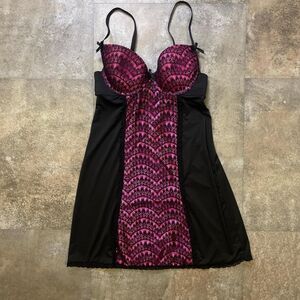 marilyn monroe size small black and pink y2k babydoll cami dress bra top